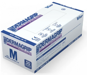 Перчатки DERMAGRIP смотровые латексные особопрочные (голубой, М)