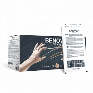 Перчатки BENOVY PRO акушерские гинекологические (натуральный, 6.0)